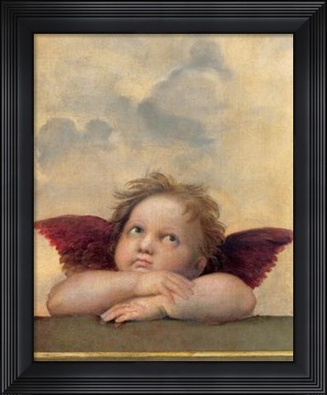 Framed Cherubim Putti Angels of The Sistine Madonna, c.1514 (detail - right side) Print
