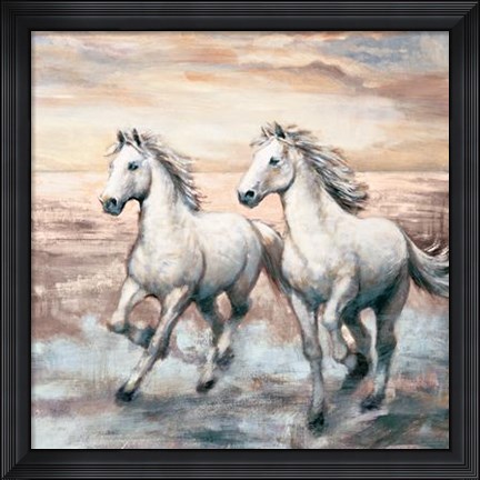 Framed Running Horses I Print