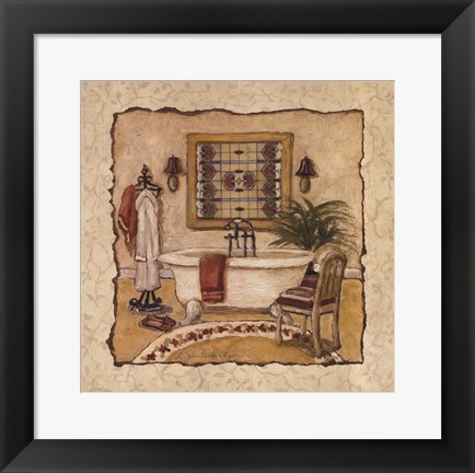 Framed Art Deco Bath II Print