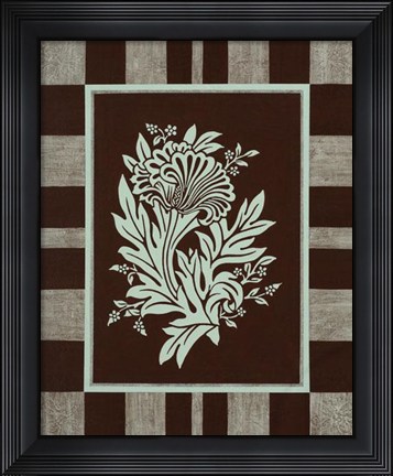 Framed Aqua Elegance I Print