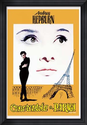 Framed Audrey Hepburn, Funny Face (Italian) Print