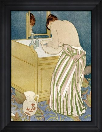 Framed Woman Bathing Print
