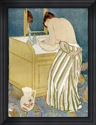 Framed Woman Bathing Print