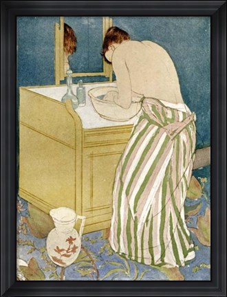Framed Woman Bathing Print