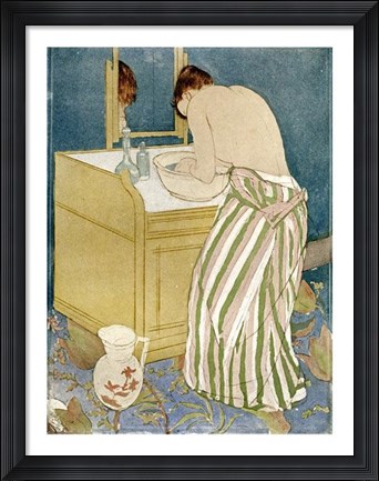 Framed Woman Bathing Print