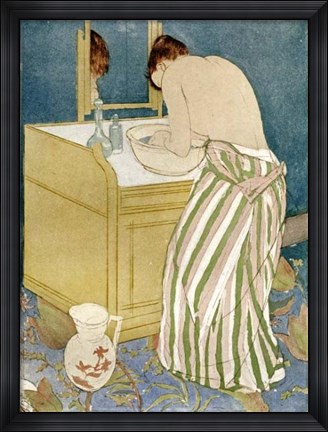 Framed Woman Bathing Print