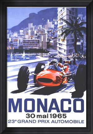 Framed Grand Prix Monaco 30 Mai 1965 Print