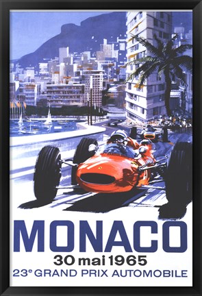 Framed Grand Prix Monaco 30 Mai 1965 Print