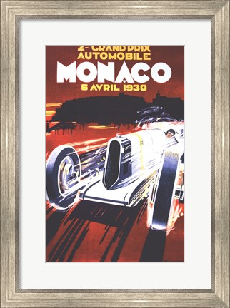 Framed Grand Prix De Monaco 1930 Print