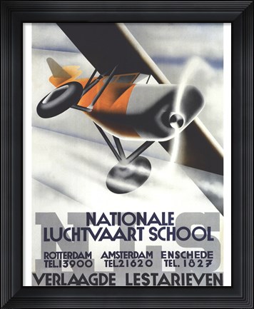 Framed Nationale Luchtvaart School Print