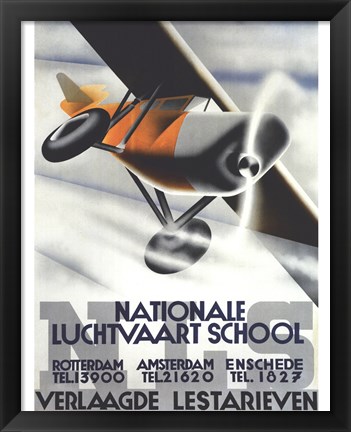 Framed Nationale Luchtvaart School Print