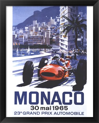 Framed Grand Prix Monaco 30 Mai 1965 Print