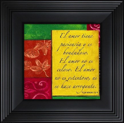 Framed Words to Live By, Spanish...El Amor Print