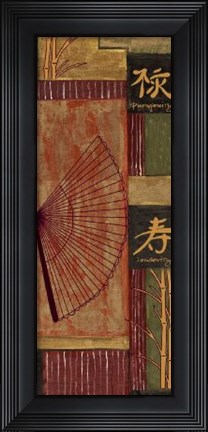 Framed Asian Fan Panel - Right Print