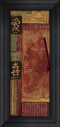 Framed Asian Fan Panel - Left Print