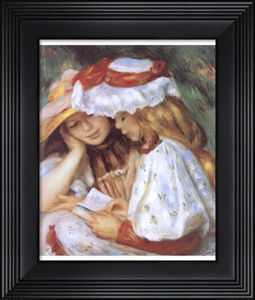 Framed Duex jeunes filles lisant Print