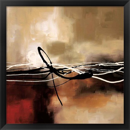 Framed Symphony in Red and Khaki II Print