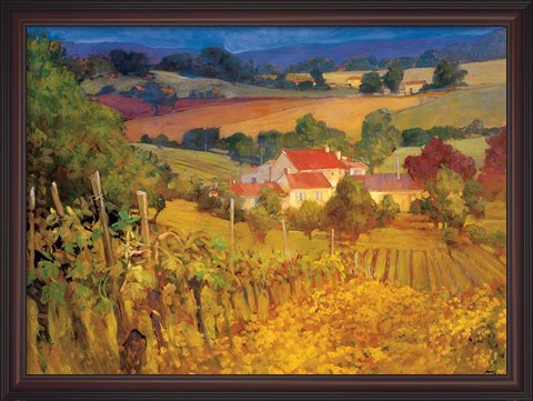 Framed Vineyard Hill Print