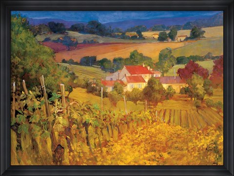 Framed Vineyard Hill Print