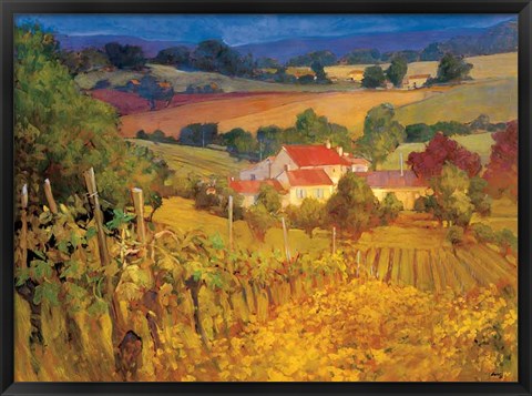 Framed Vineyard Hill Print