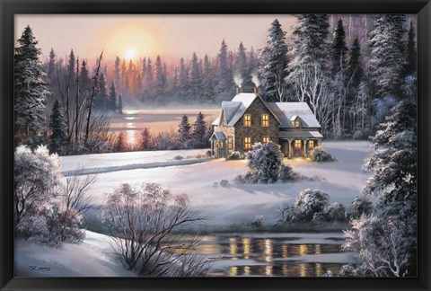 Framed Winter Sunset Print