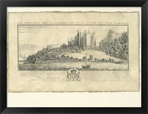 Framed Vintage Oystermouth Castle Print