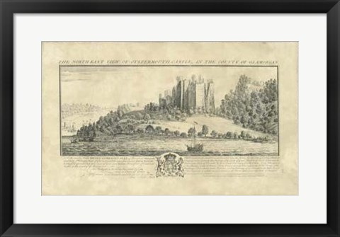 Framed Vintage Oystermouth Castle Print
