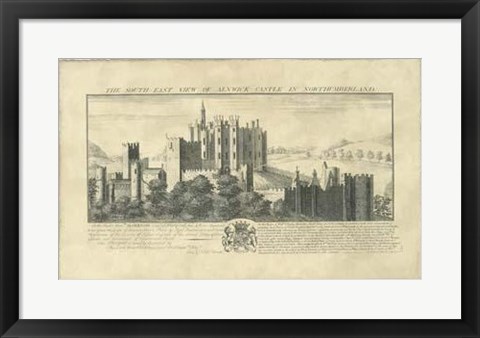 Framed Vintage Alnwick Castle Print