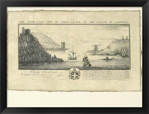 Framed Vintage Fowey Castle Print