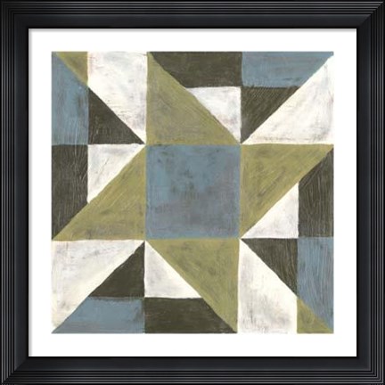Framed Patchwork Tile I Print