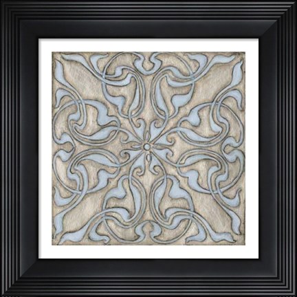 Framed Silver Filigree V Print