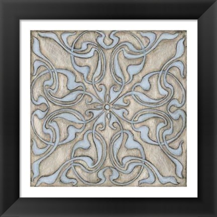 Framed Silver Filigree V Print
