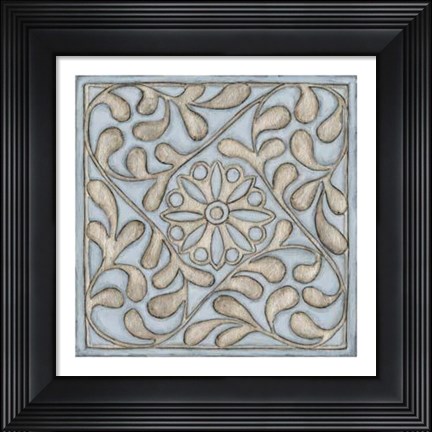 Framed Silver Filigree VII Print
