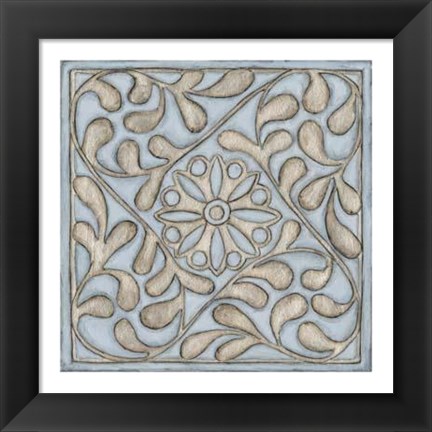 Framed Silver Filigree VII Print