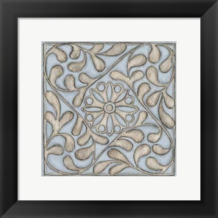 Framed Silver Filigree VII Print