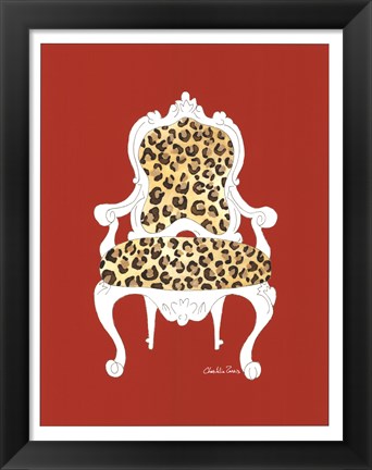 Framed Leopard Chair On Red Print