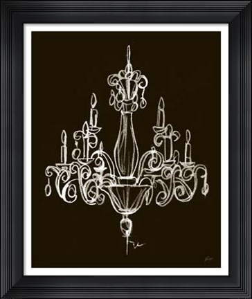 Framed Elegant Chandelier I Print