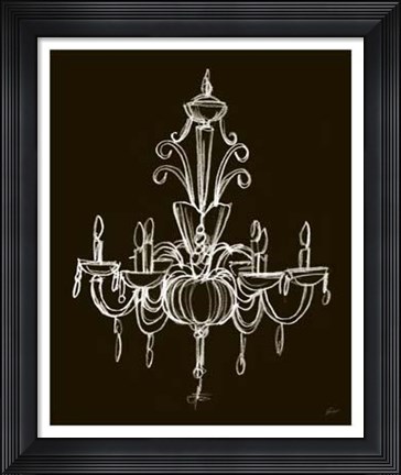 Framed Elegant Chandelier II Print