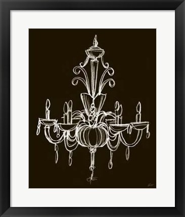 Framed Elegant Chandelier II Print