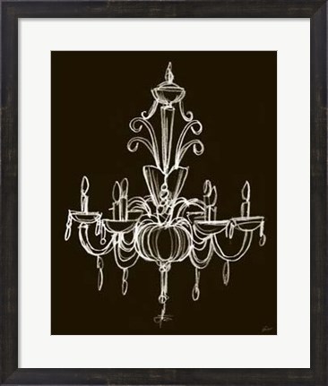 Framed Elegant Chandelier II Print