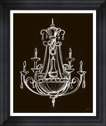 Framed Elegant Chandelier III Print