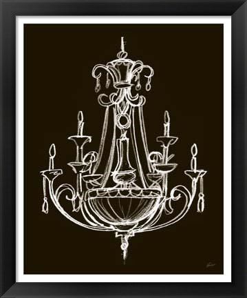 Framed Elegant Chandelier III Print