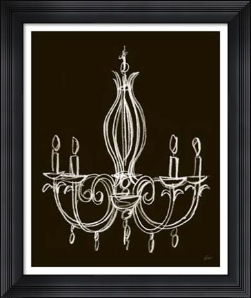 Framed Elegant Chandelier IV Print