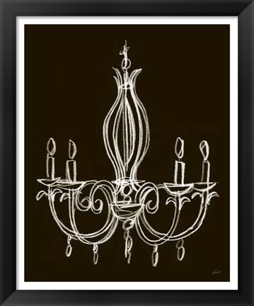 Framed Elegant Chandelier IV Print