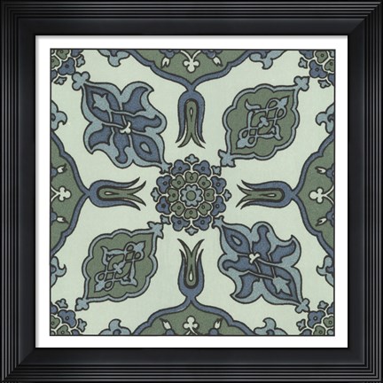 Framed Mediterranean Tile I Print