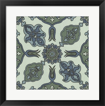 Framed Mediterranean Tile I Print