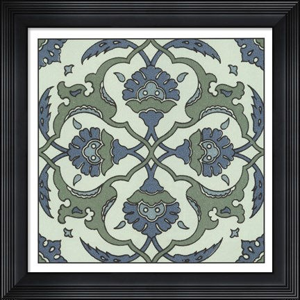 Framed Mediterranean Tile II Print