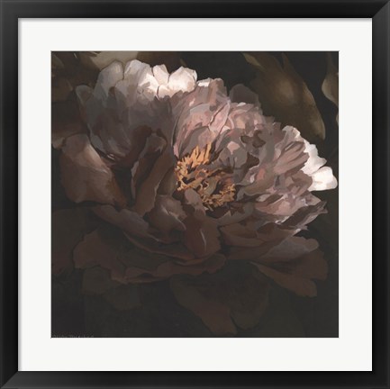 Framed Moonlit Peony I Print