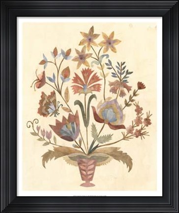 Framed Vintage Paper Bouquet I Print