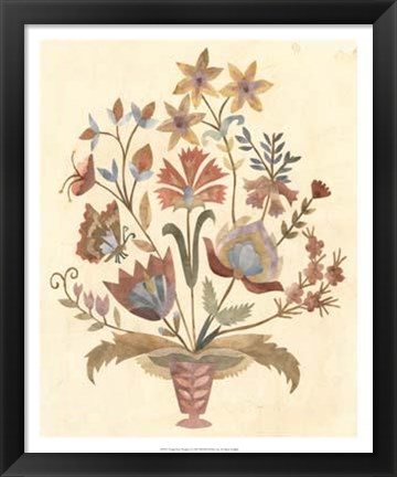 Framed Vintage Paper Bouquet I Print